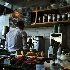 Barkeeper preparing coffee