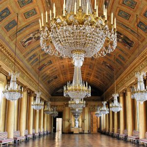 Luxury chandelier in french styled castle