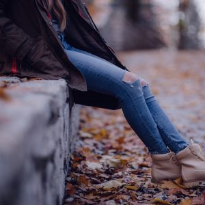 Modern jeans pants on a girl