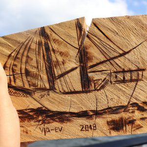 Woodcut of a ship