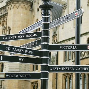 Signpost in the city