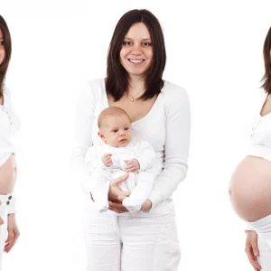 Picture of a pregnant woman from multiple angles