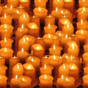 Lighted candles