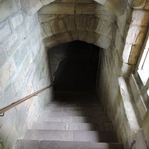 A staircase leading to the basement