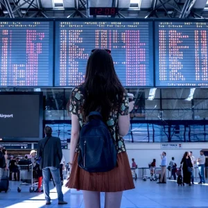 Foreigner on a airport