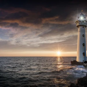 Lighthouse on the seashore